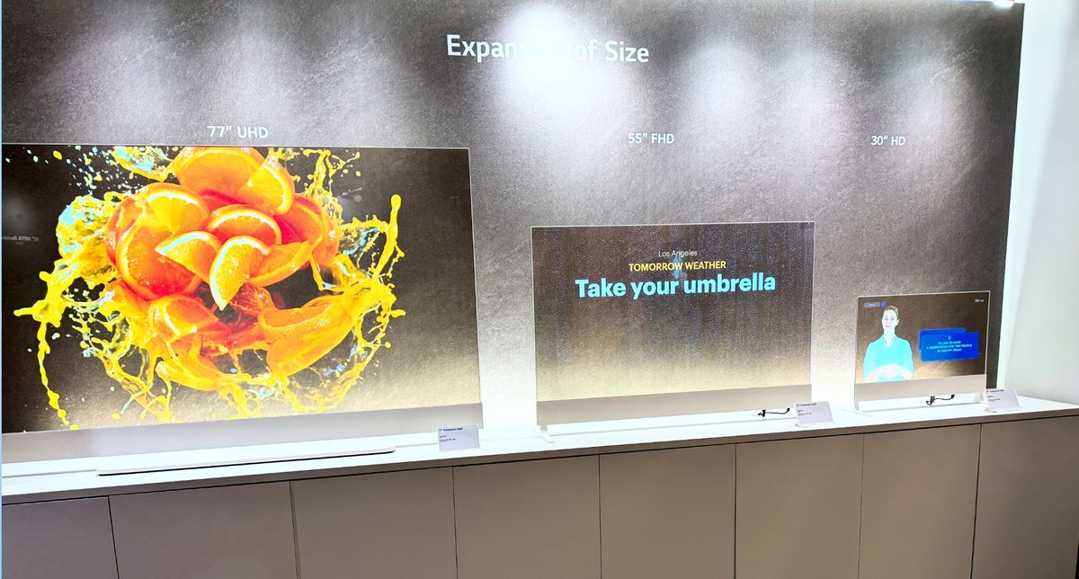 LG Display Transparent OLED TVs in 77 inch, 55 inch and 30 inch sizes