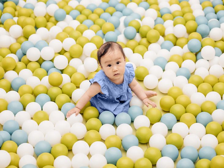 Infant in a ball pit