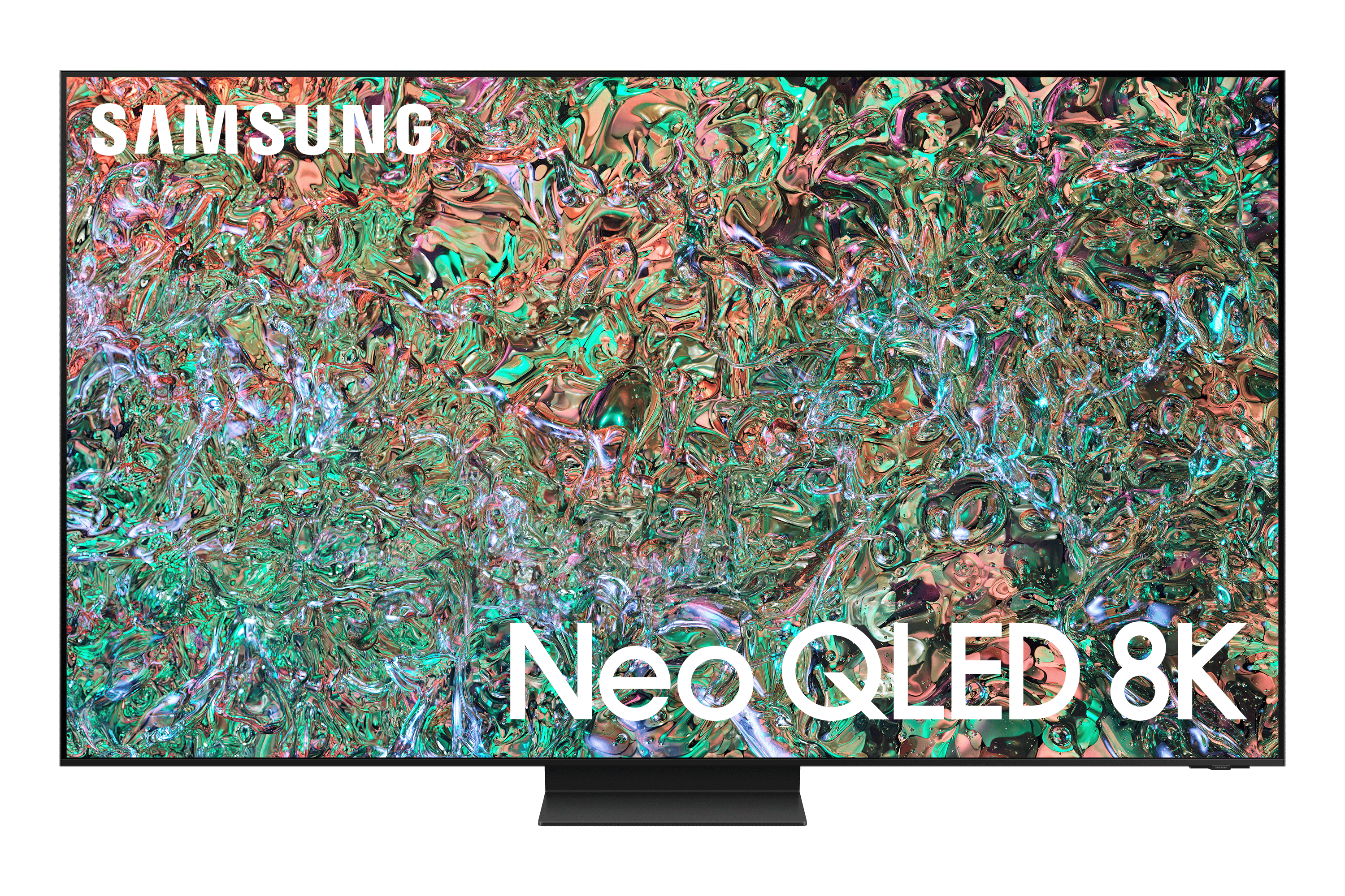Samsung QN800D על רקע לבן.