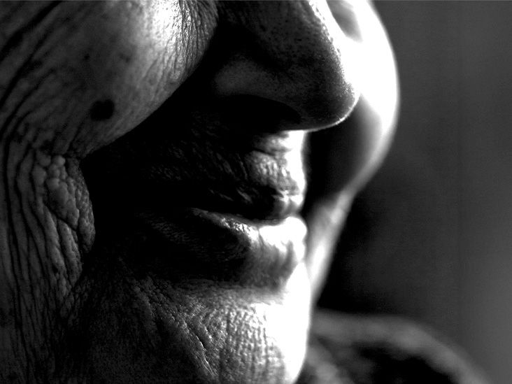 A close up of an older woman