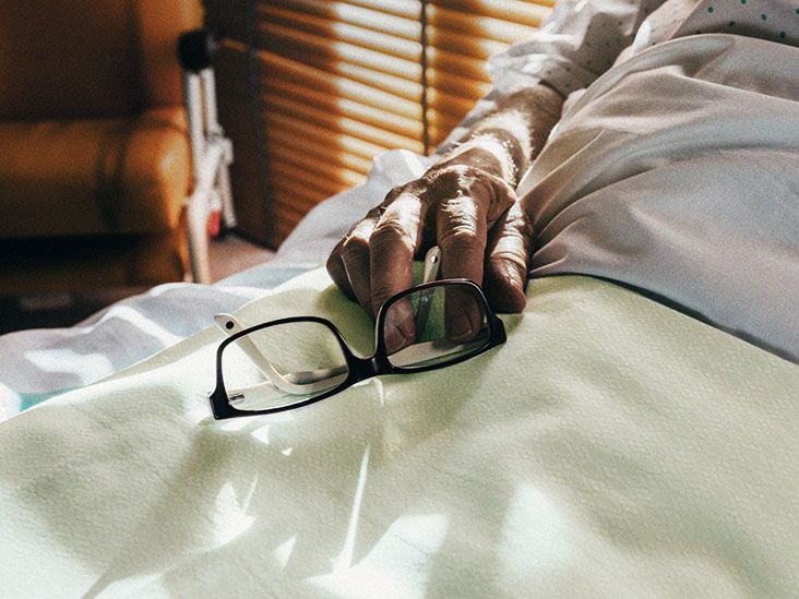 Patient with liver disease lying in hospital bed