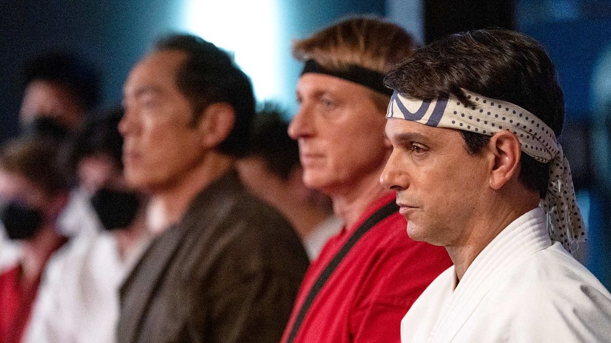 Yuji Okumoto, William Zabka, Ralph Macchio in Cobra Kai