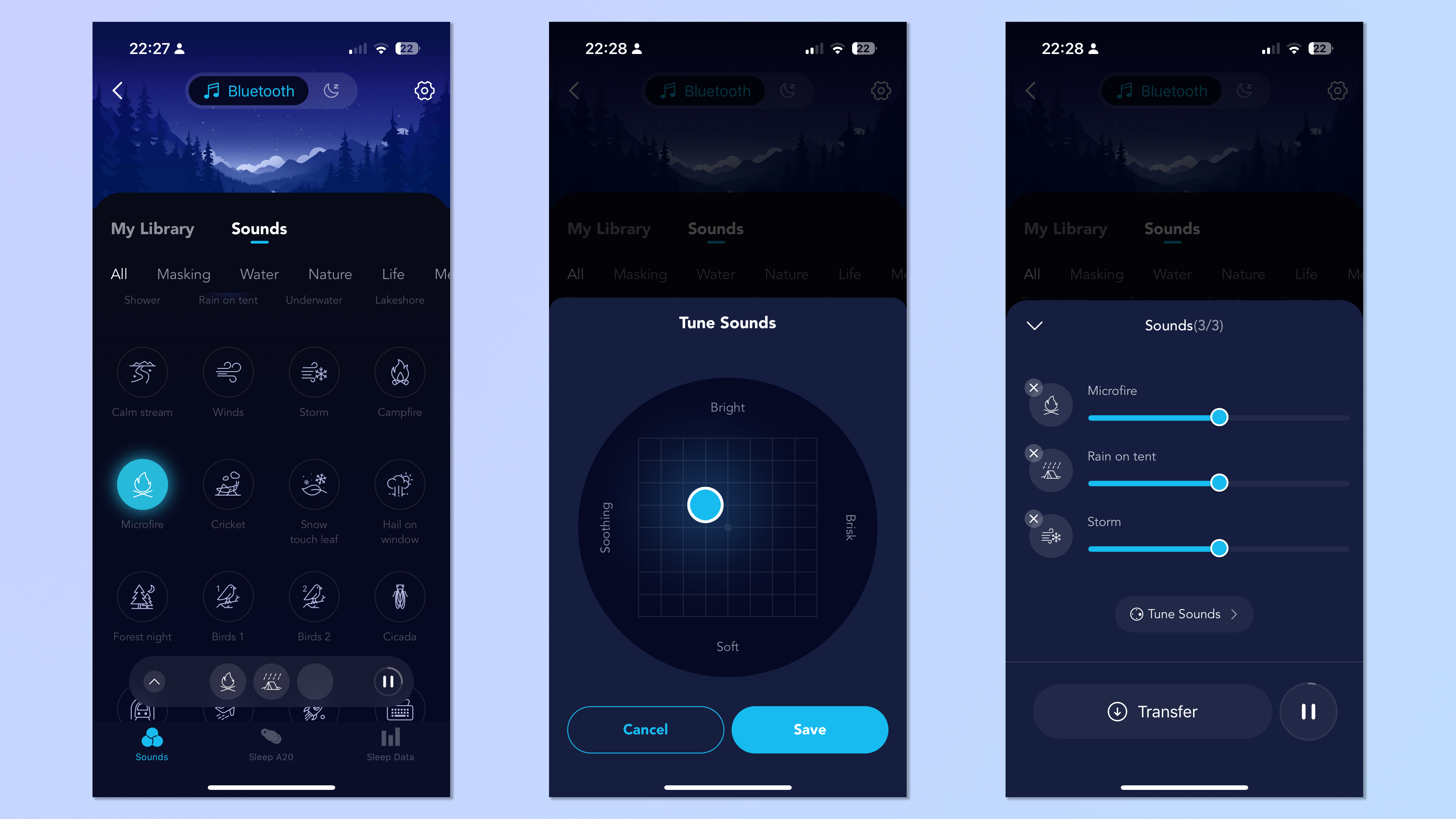 צילום מסך של אפליקציית Soundcore המשמשת לשינוי הגדרות Sleep A20