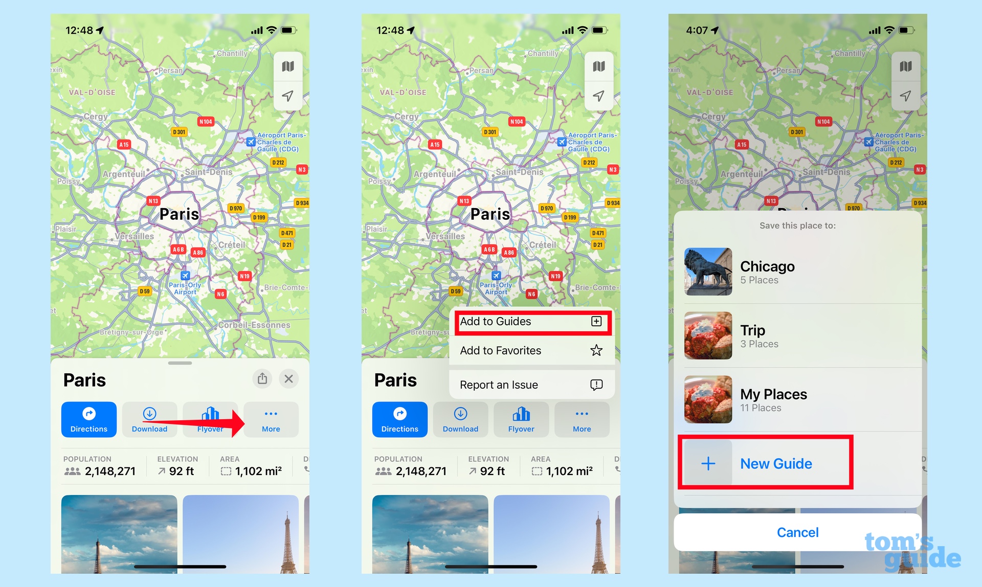 כיצד ליצור מדריכים במפות תפוח