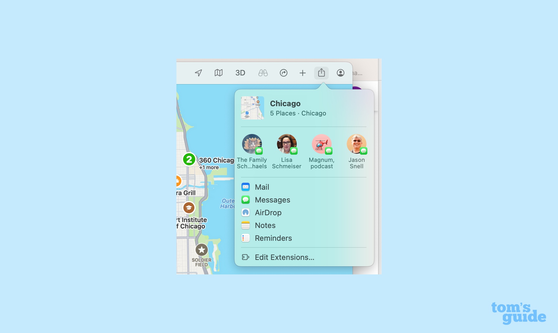 כיצד ליצור מדריכים ב-apple maps מדריך לשתף מגרסת Mac של מפות