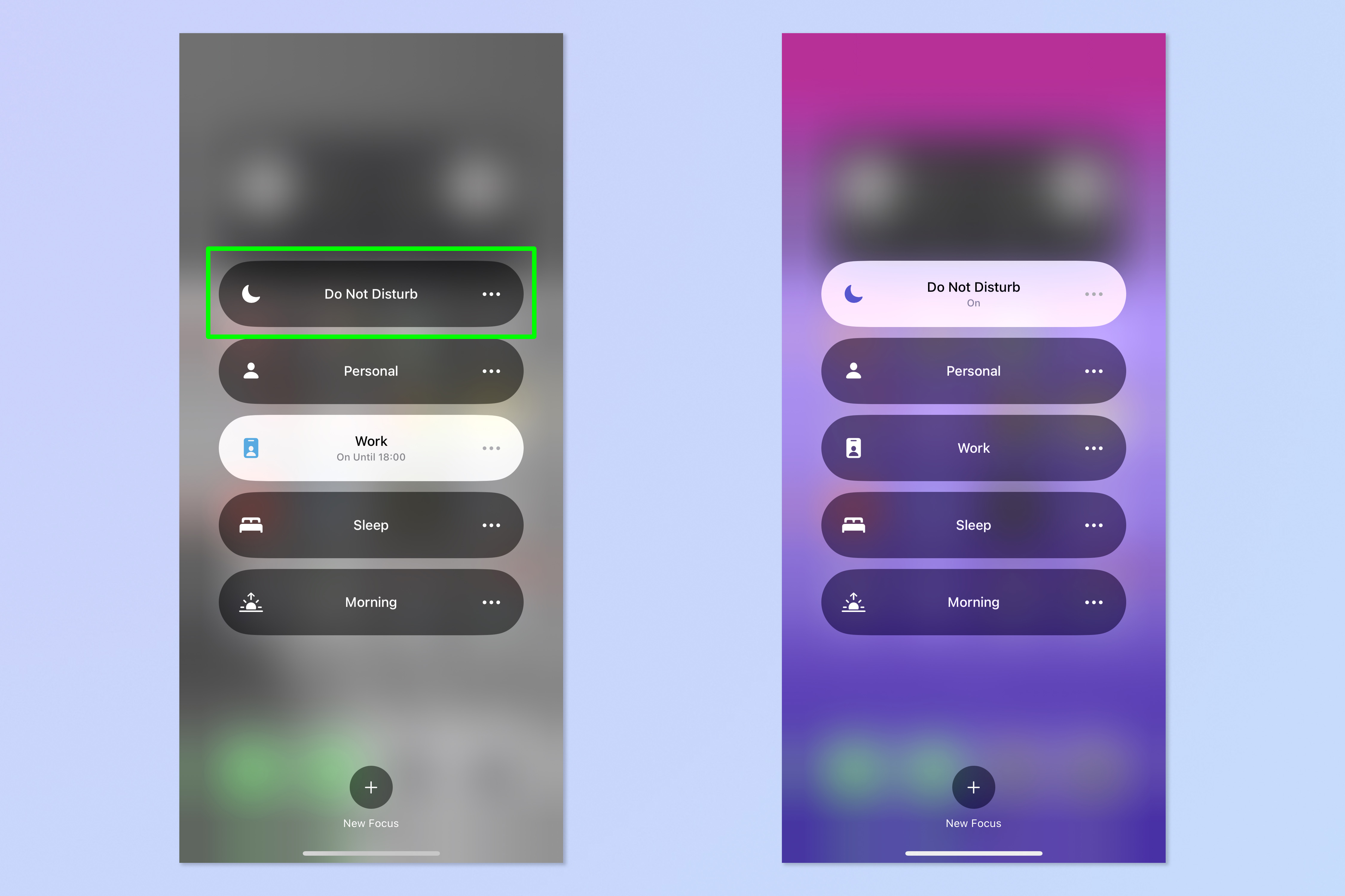 צילום מסך המראה כיצד להפעיל את 'נא לא להפריע' באייפון