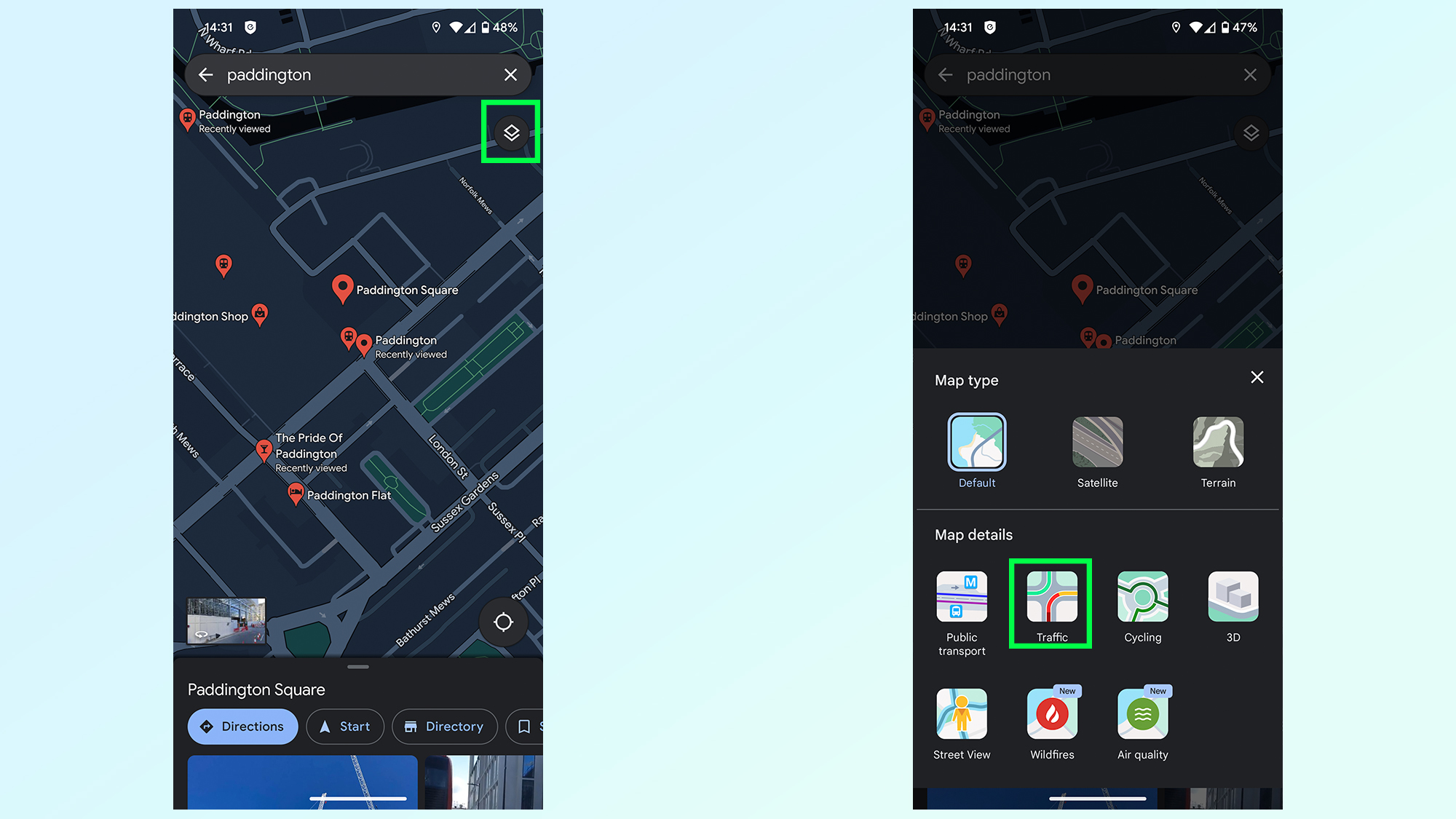 כיצד לבדוק רמות תנועה במפות Google: