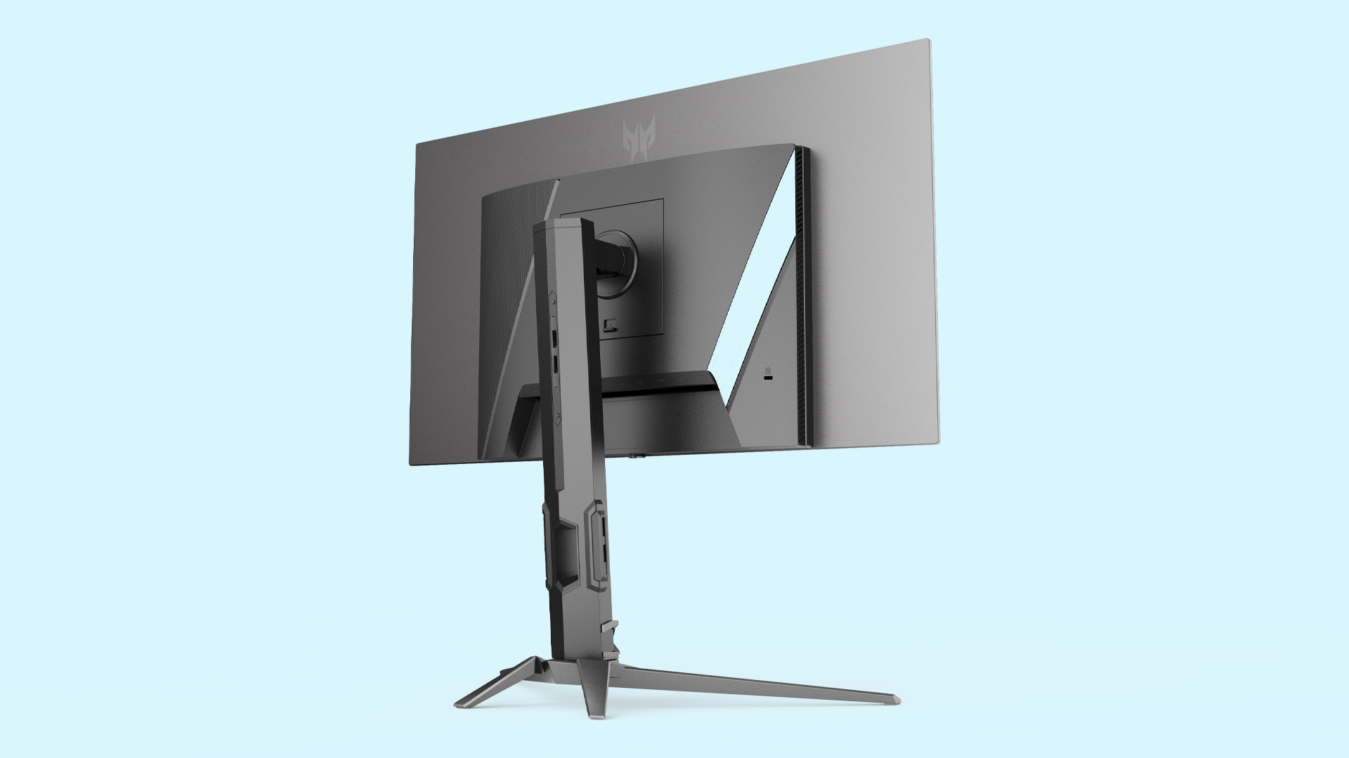 צג גיימינג של Acer Predator X27U F3 על רקע כחול.