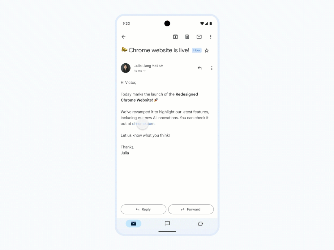 GIF המראה כיצד פועל עדכון אפליקציית התמונה בתמונה של אנדרואיד