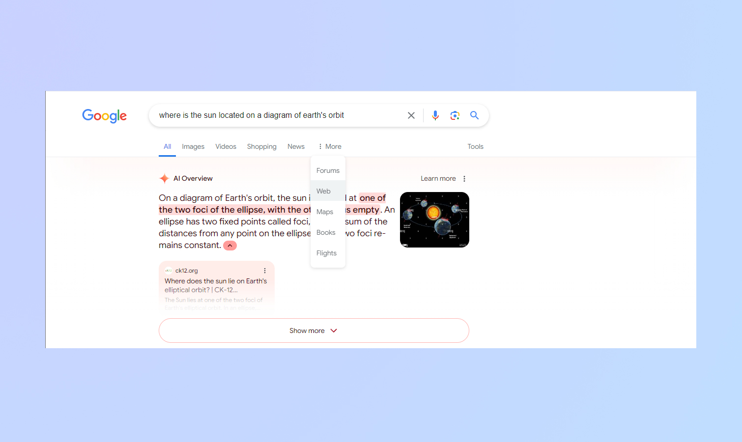 סקירת AI של Google