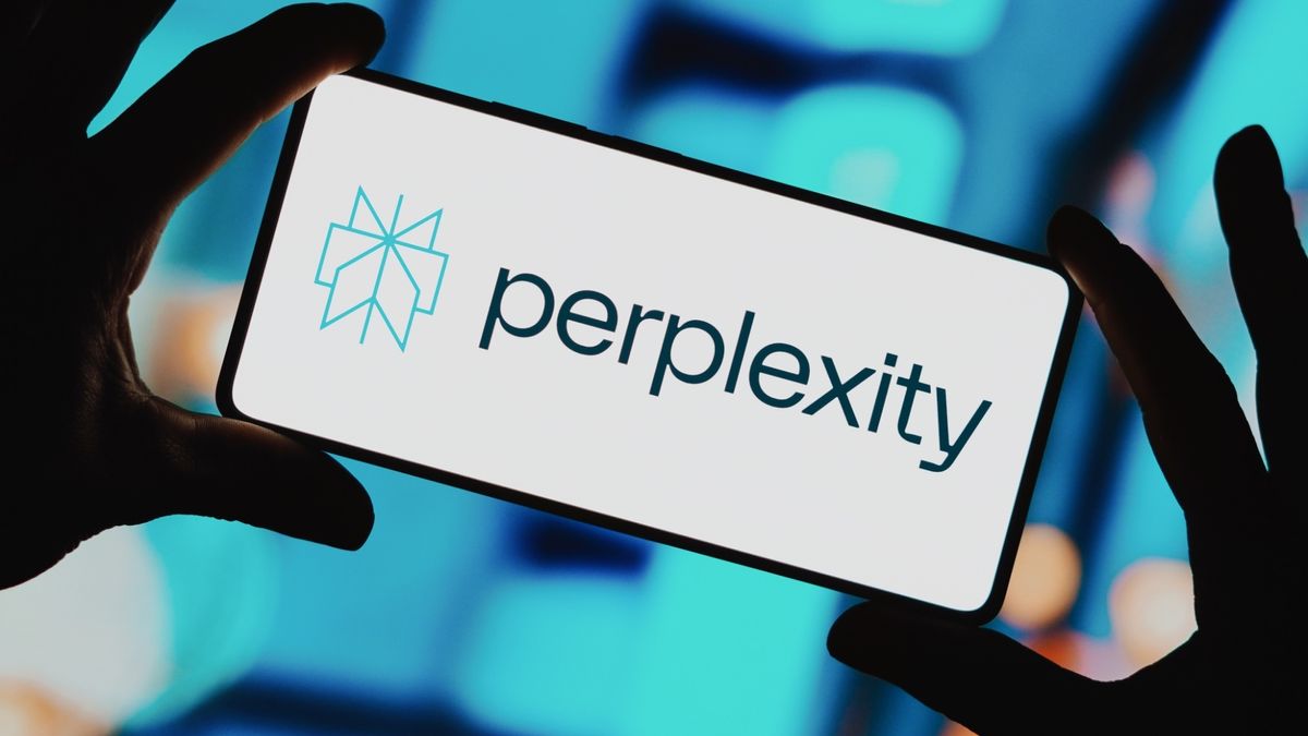 Perplexity logo on a smartphone display