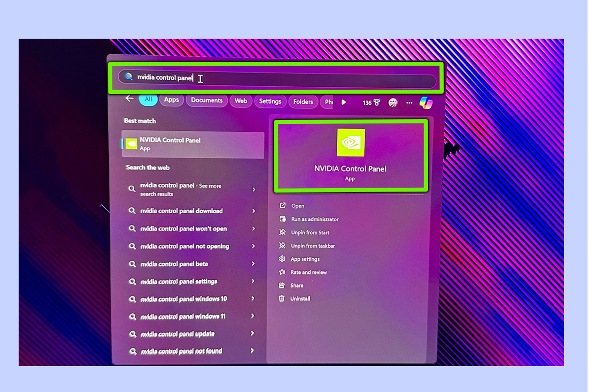 הגדרות Nvidia G-Sync במחשב נייד ROG Zephyrus G14 למשחקים.
