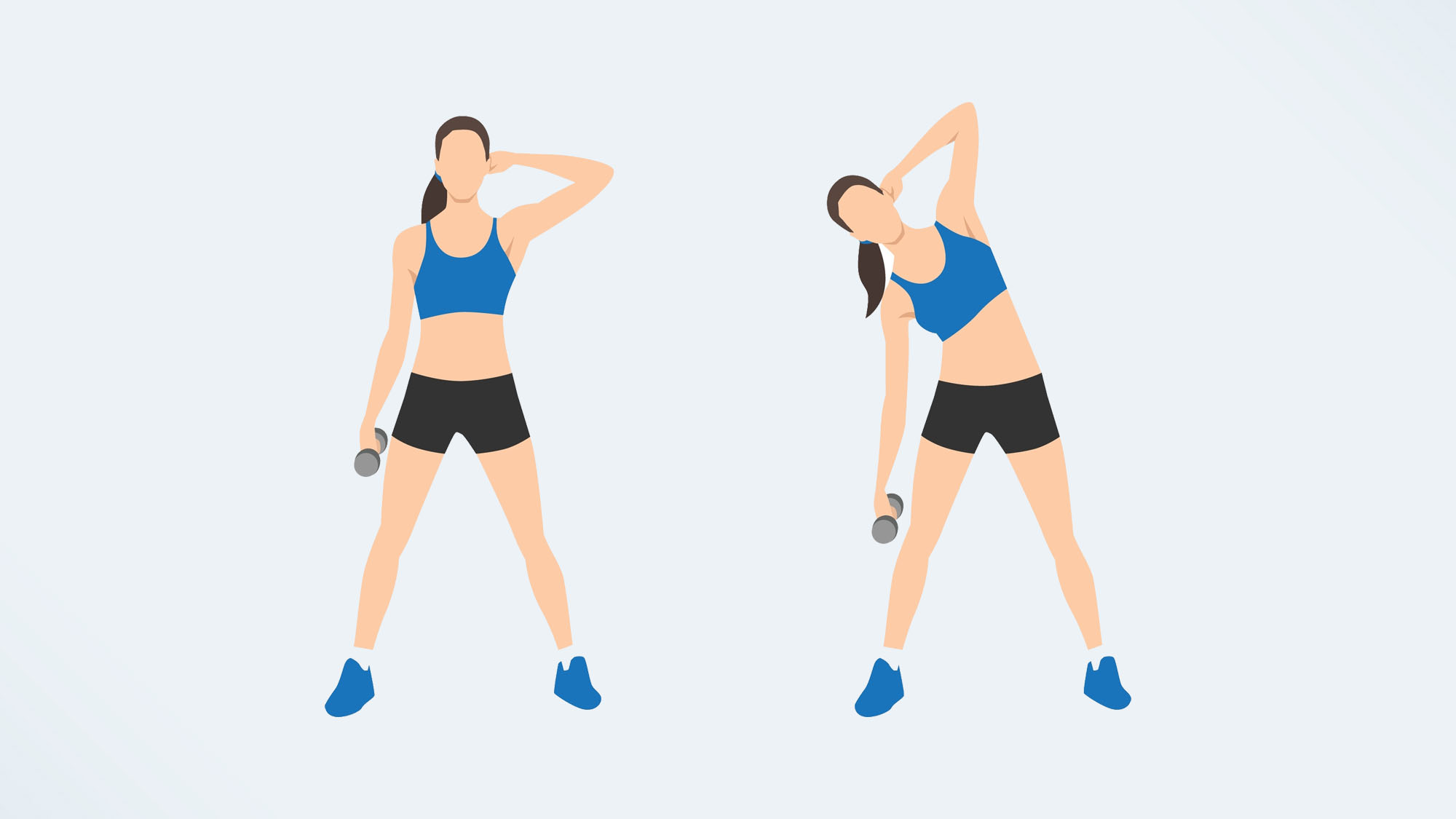 אישה עושה כיפוף צד