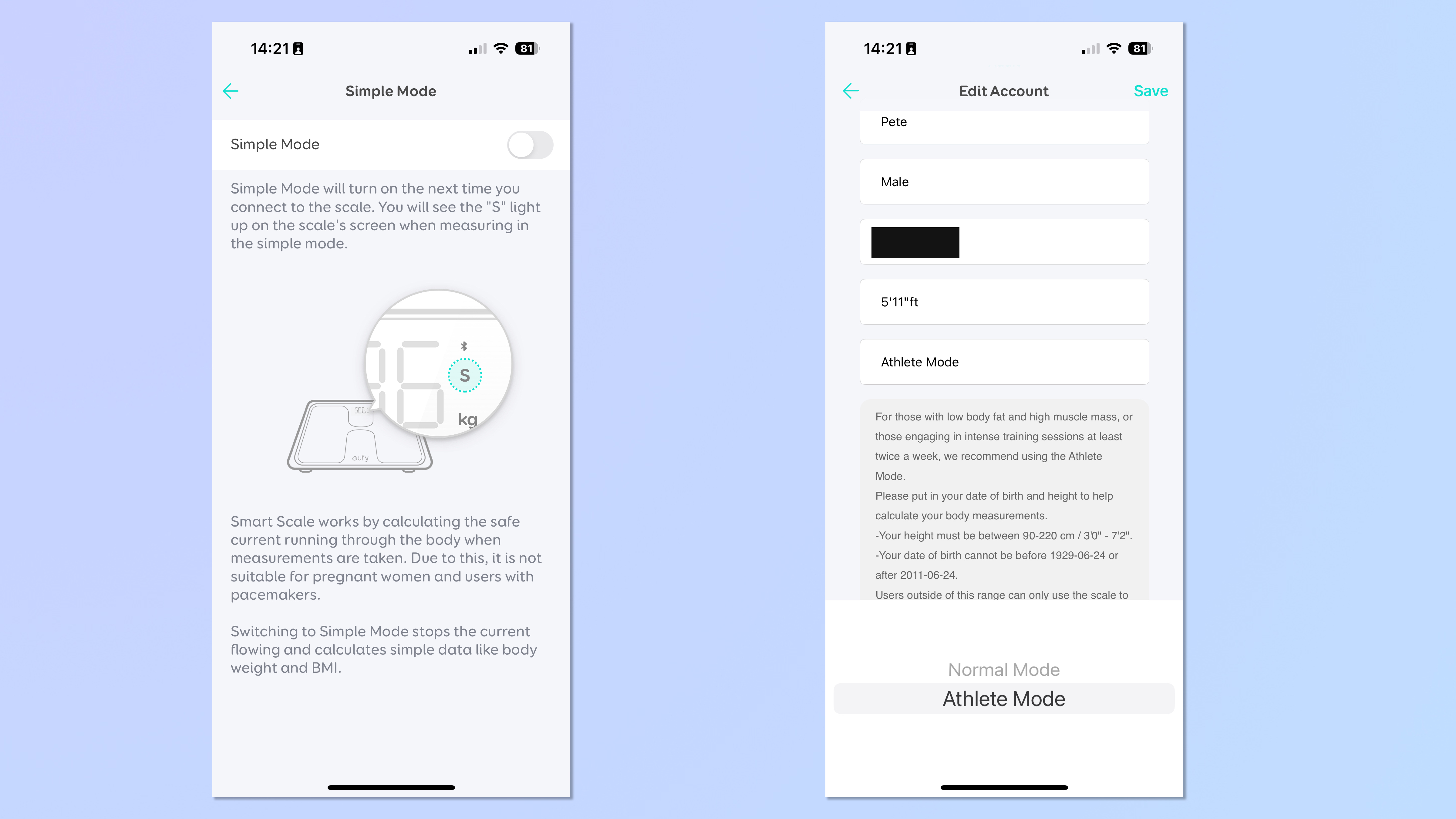 צילום מסך של אפליקציית הסמארטפון EuryLife