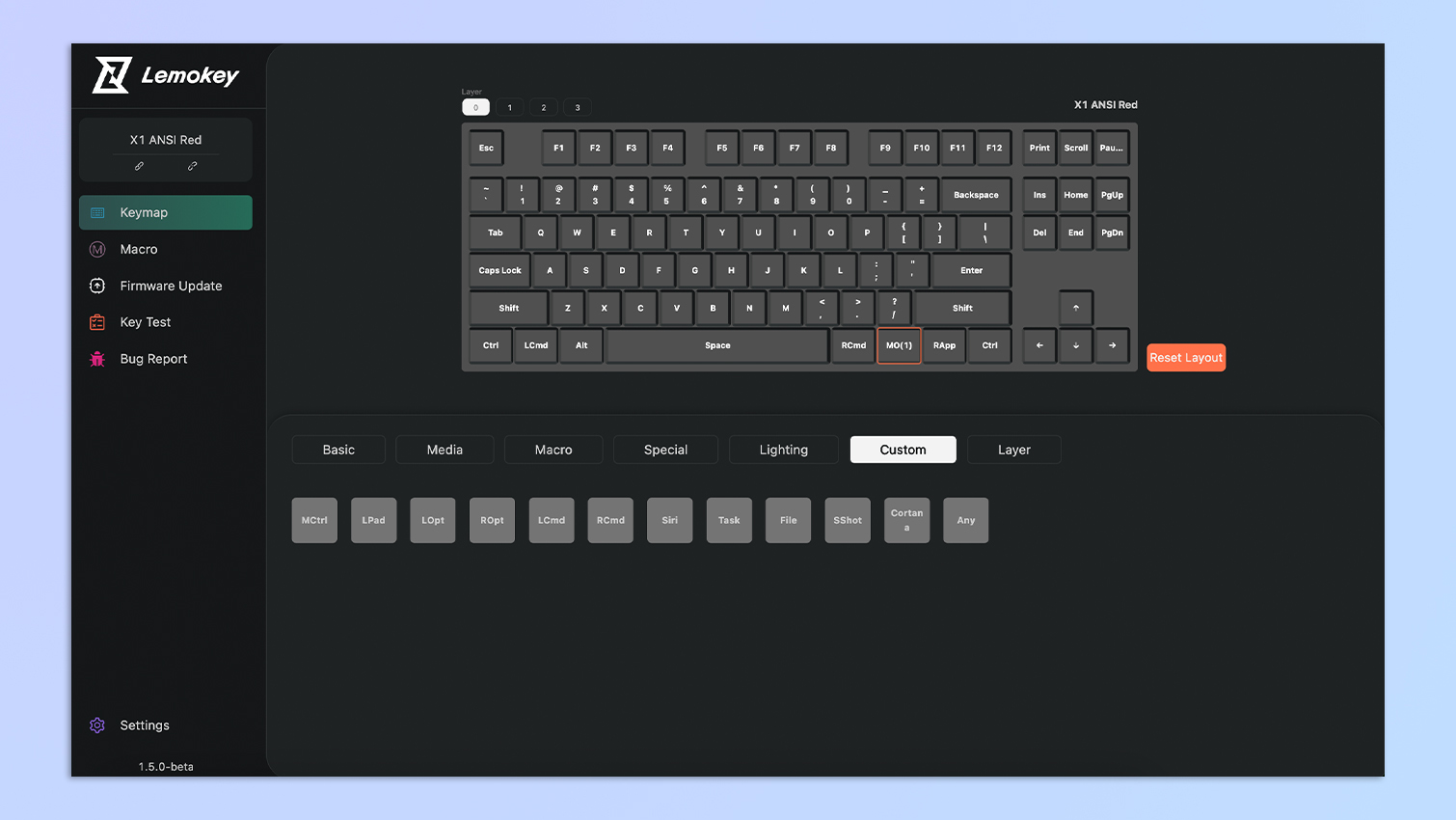 צילום מסך של אתר Lemokey Launcher ב-macOS