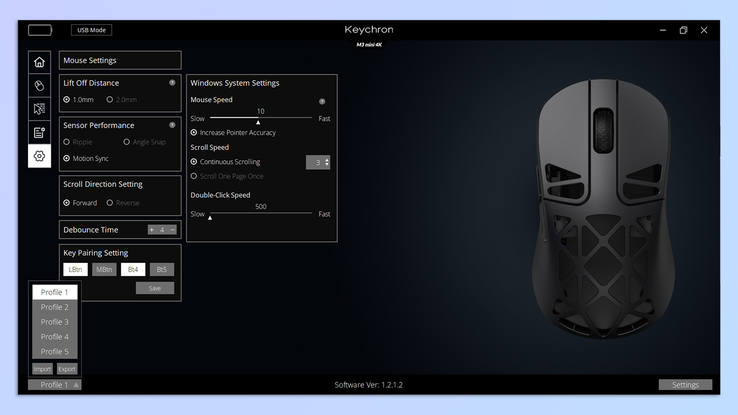 צילום מסך של תוכנת Keychron Engine הפתוחה במחשב נייד של Windows 11