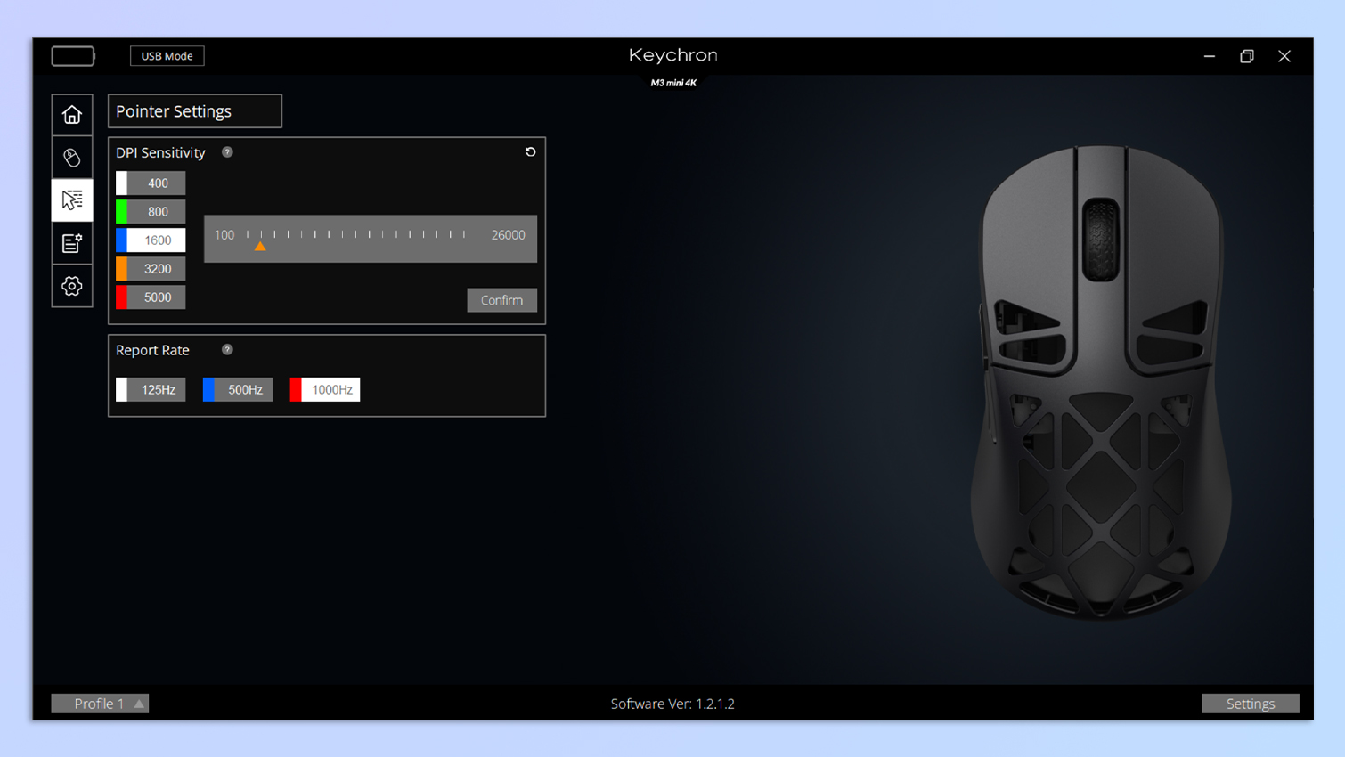 צילום מסך של תוכנת Keychron Engine הפתוחה במחשב נייד של Windows 11