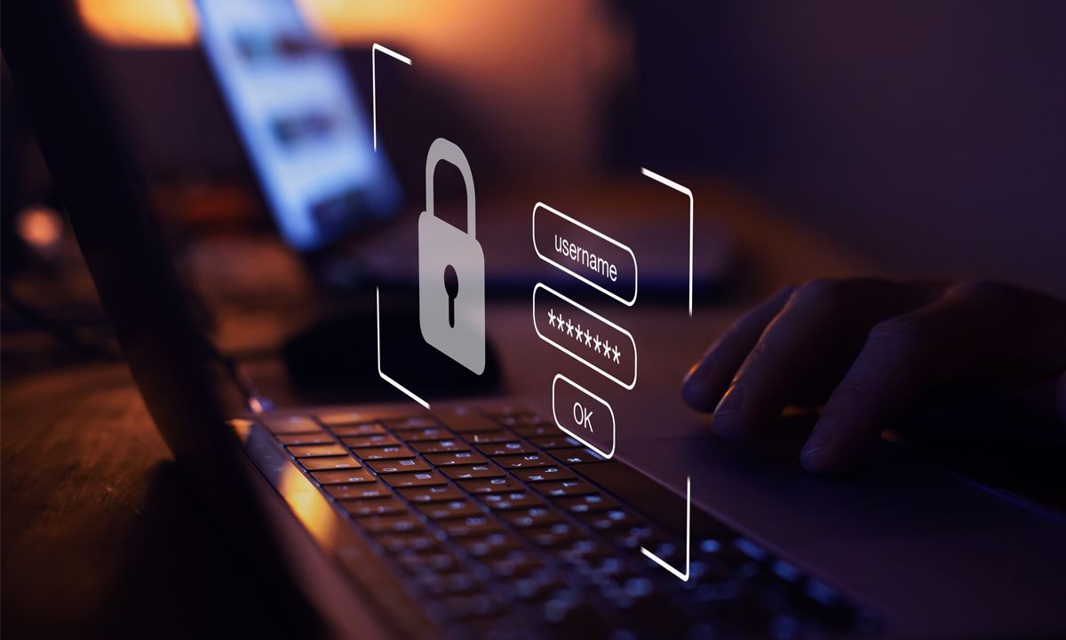 Abstract images depicting cyber security with a lock and PC keyboard