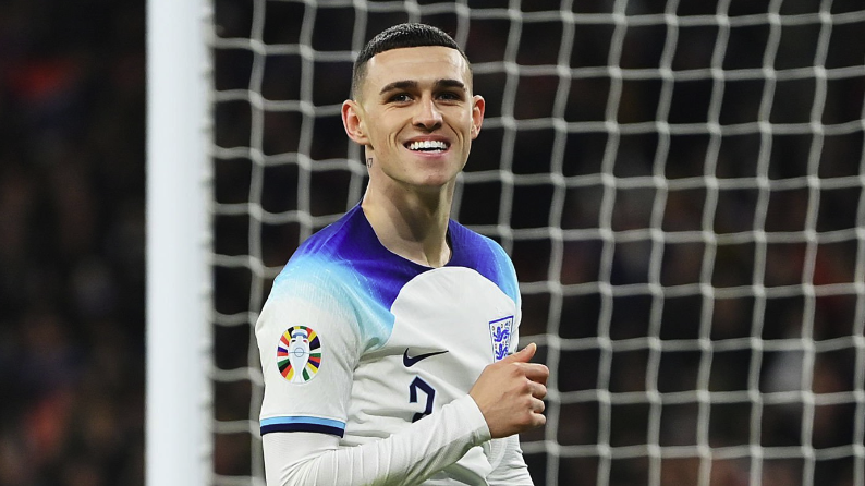 Phil Foden of England celebrates the team