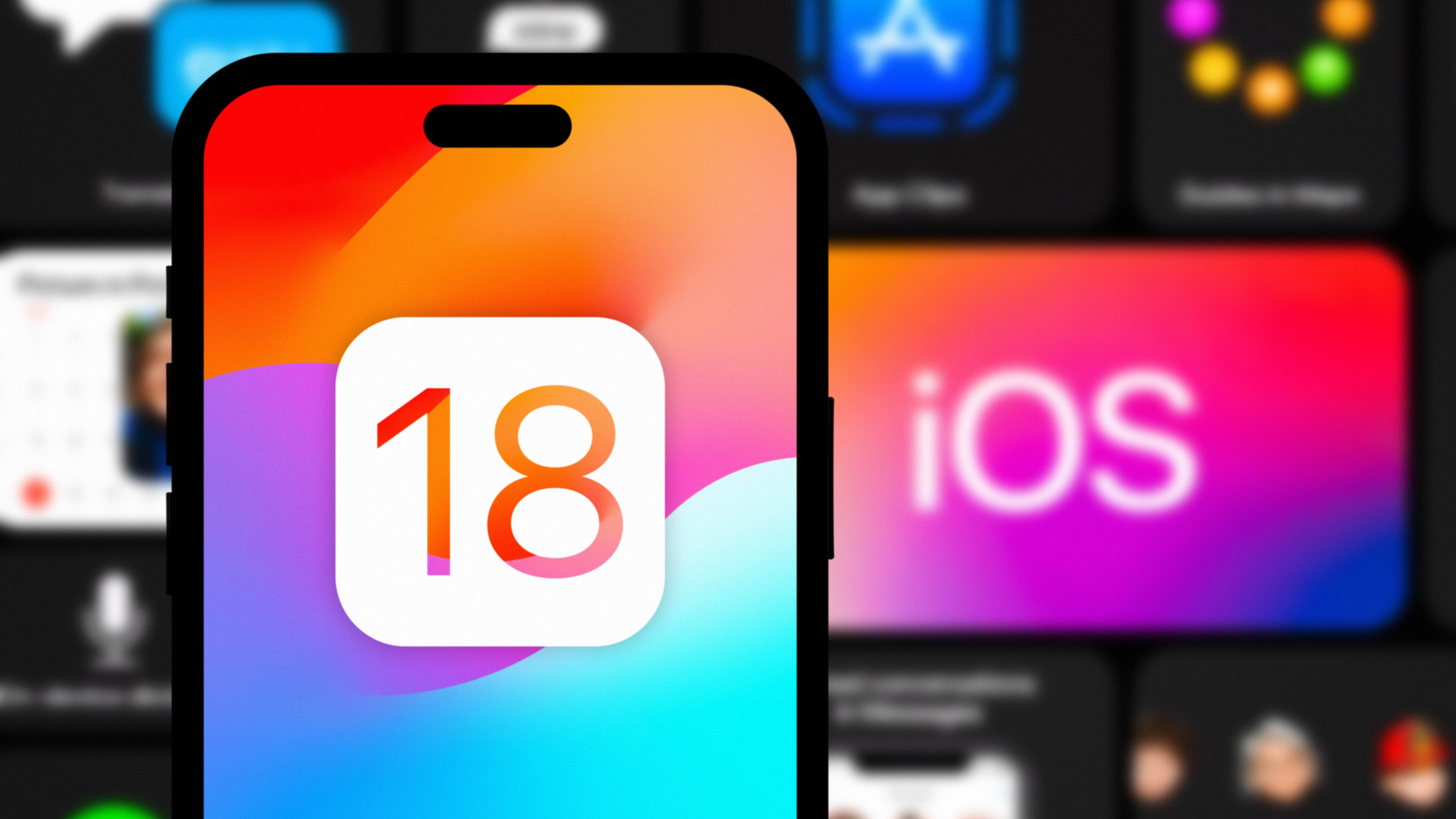 לוגו iOS 18 במסך הבית של אייפון