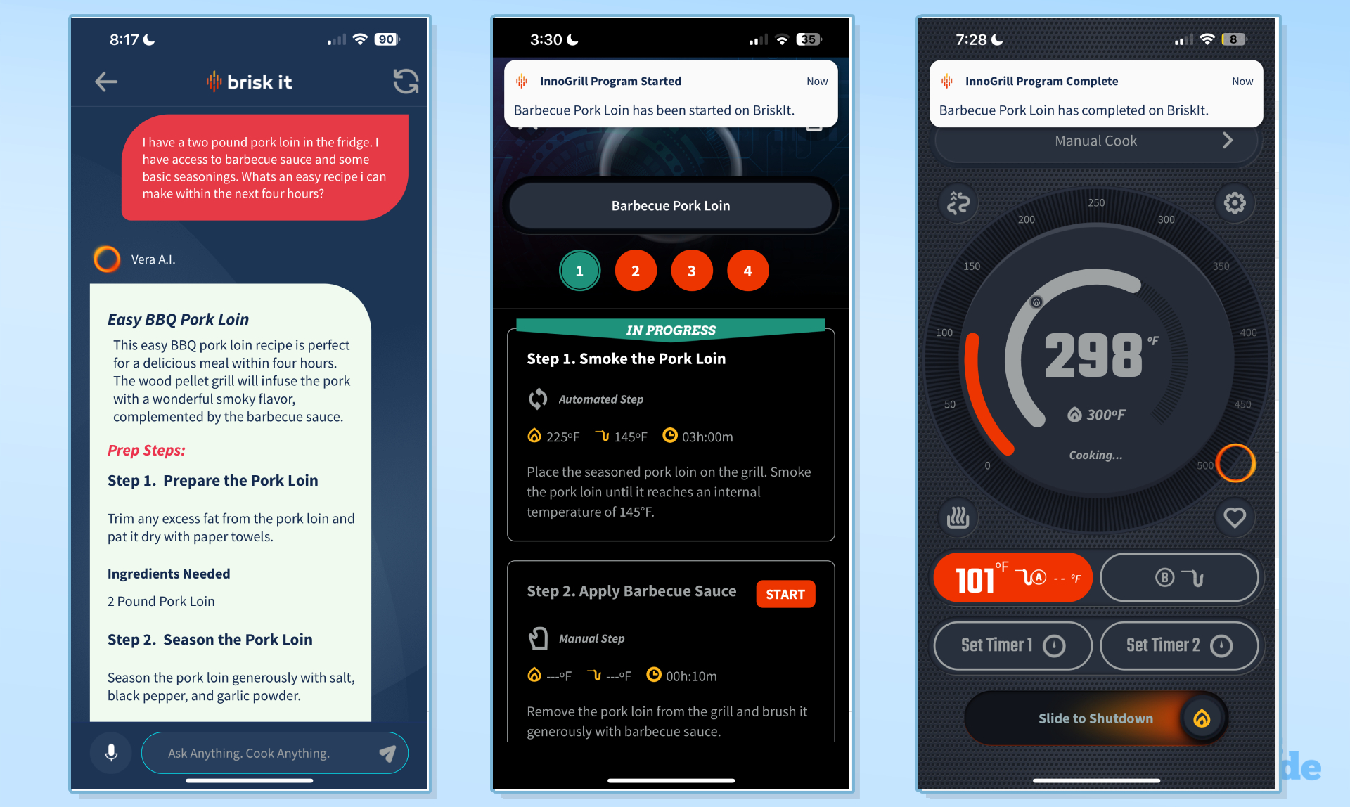 אפליקציית Brisk It משתמשת ב-Vera AI כדי ליצור מתכון ותוכנית בישול