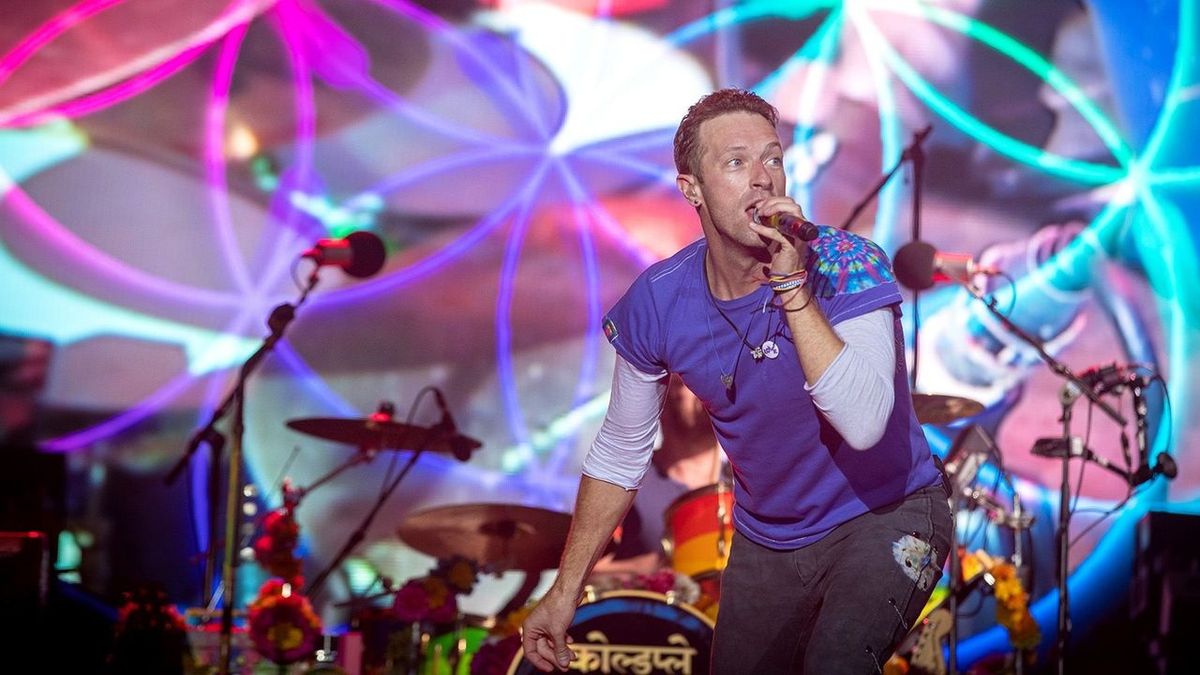 Chris Martin (lead singer of Coldplay) returns to his home from home at Glastonbury this Saturday