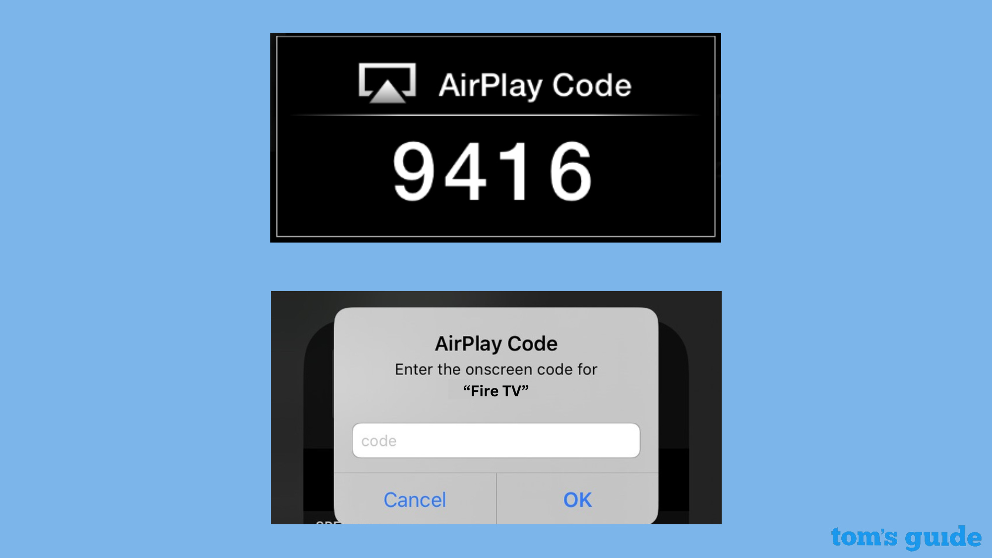 קוד AirPlay לשיקוף מסך במכשיר אפל