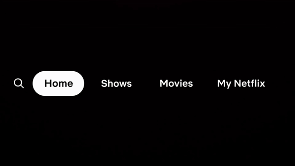 GIF המציג את דף הבית החדש של Netflix