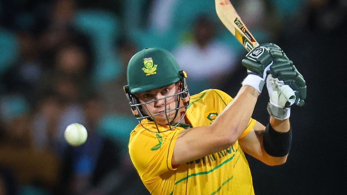outh Africas Heinrich Klaasen hits a shot at the T20 World Cup
