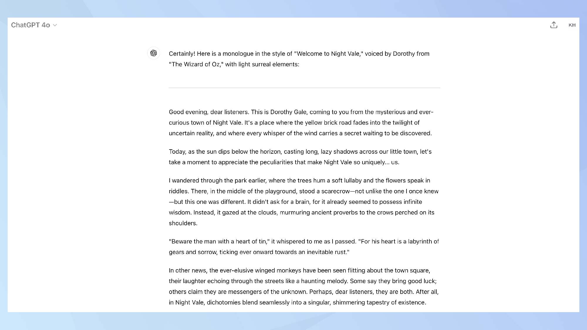 ChatGPT עם הנחיה שנוצרה