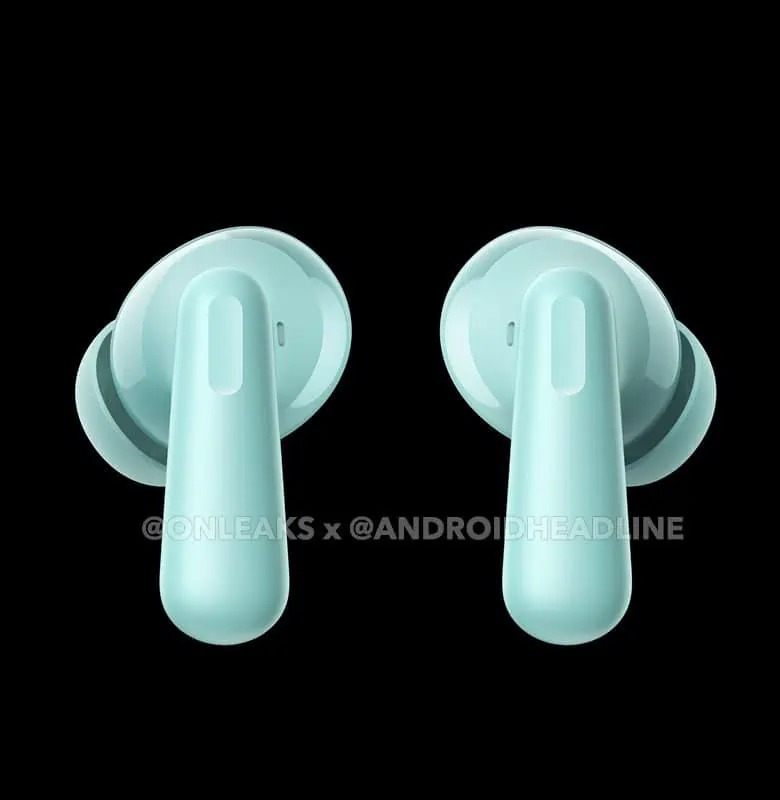 OnePlus Nord Buds 3 Pro בצבע מנטה מציג את הגבעולים, תמונה דלפה