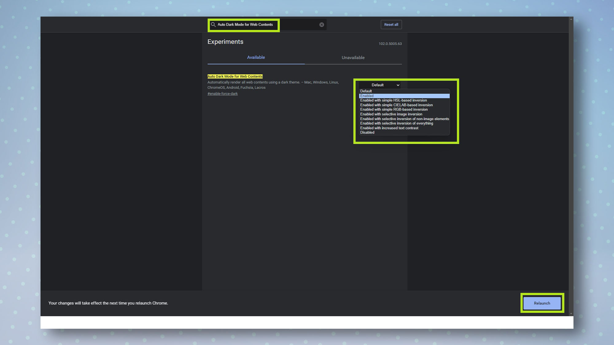 צילומי מסך המציגים את השלבים הנדרשים להפעלה והשבתה של דגלי כרום במחשב Windows