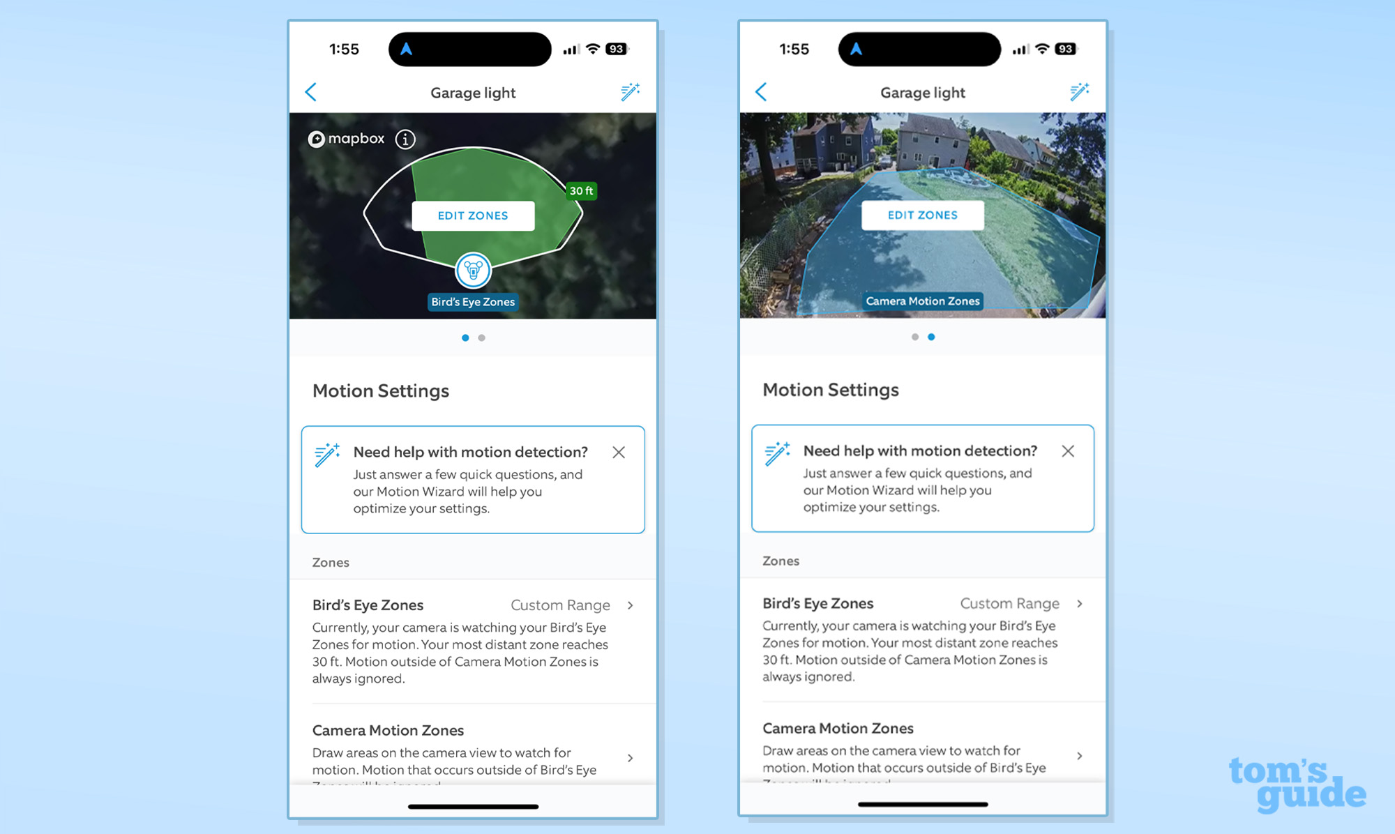 צילום מסך של אפליקציית Ring Floodlight Cam Pro