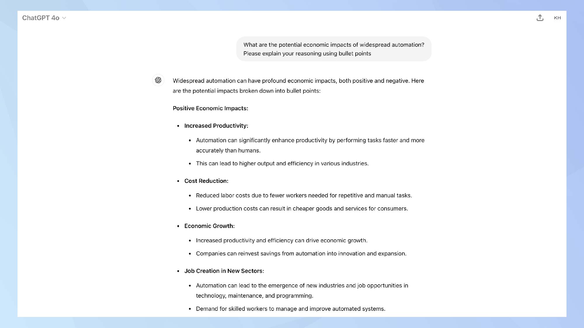 ChatGPT הסביר את ההיגיון שלך באמצעות הנחיה של נקודות תבליט