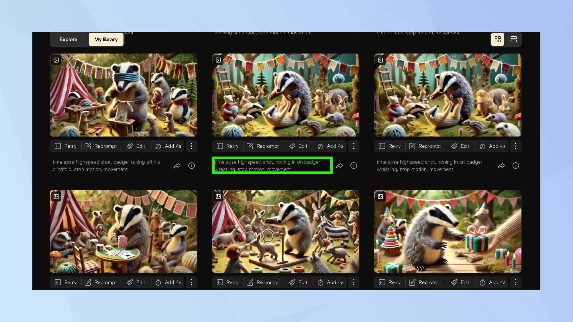 קליפים של Pika Labs