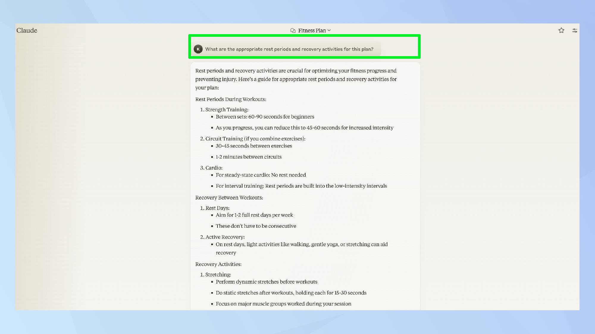   הנחיית כושר של קלוד