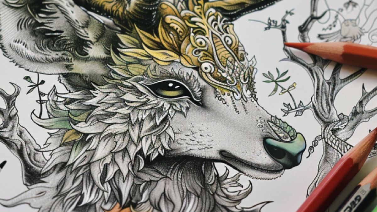 Midjourney AI coloring book