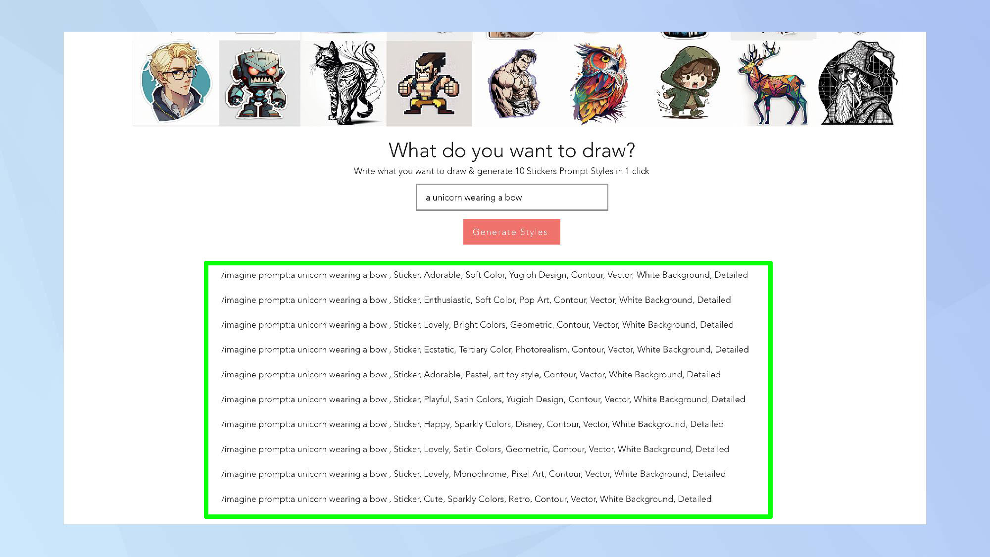 נצל הנחיות למדבקות בינה מלאכותית
