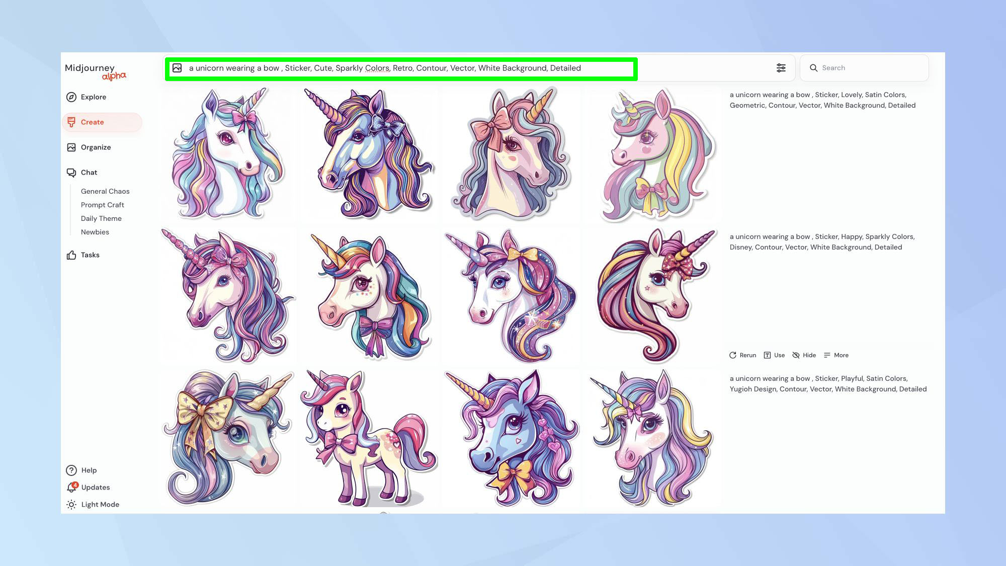 תמונות שנוצרו על ידי מדבקת Midjourney