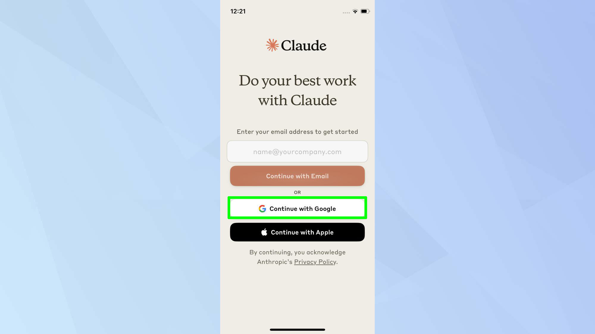 קלוד נייד התחבר