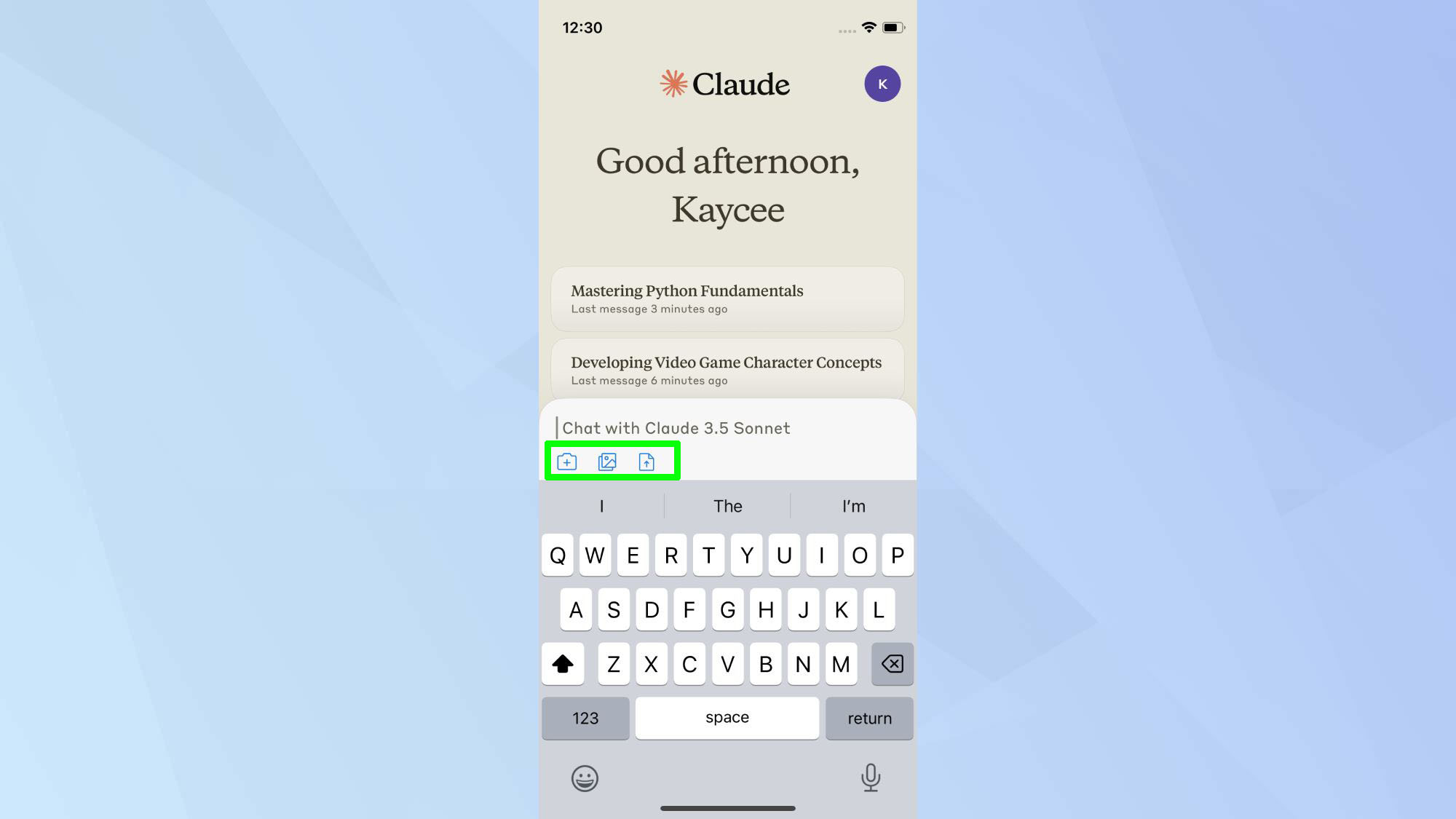 העלאת תמונה ומסמכים של קלוד