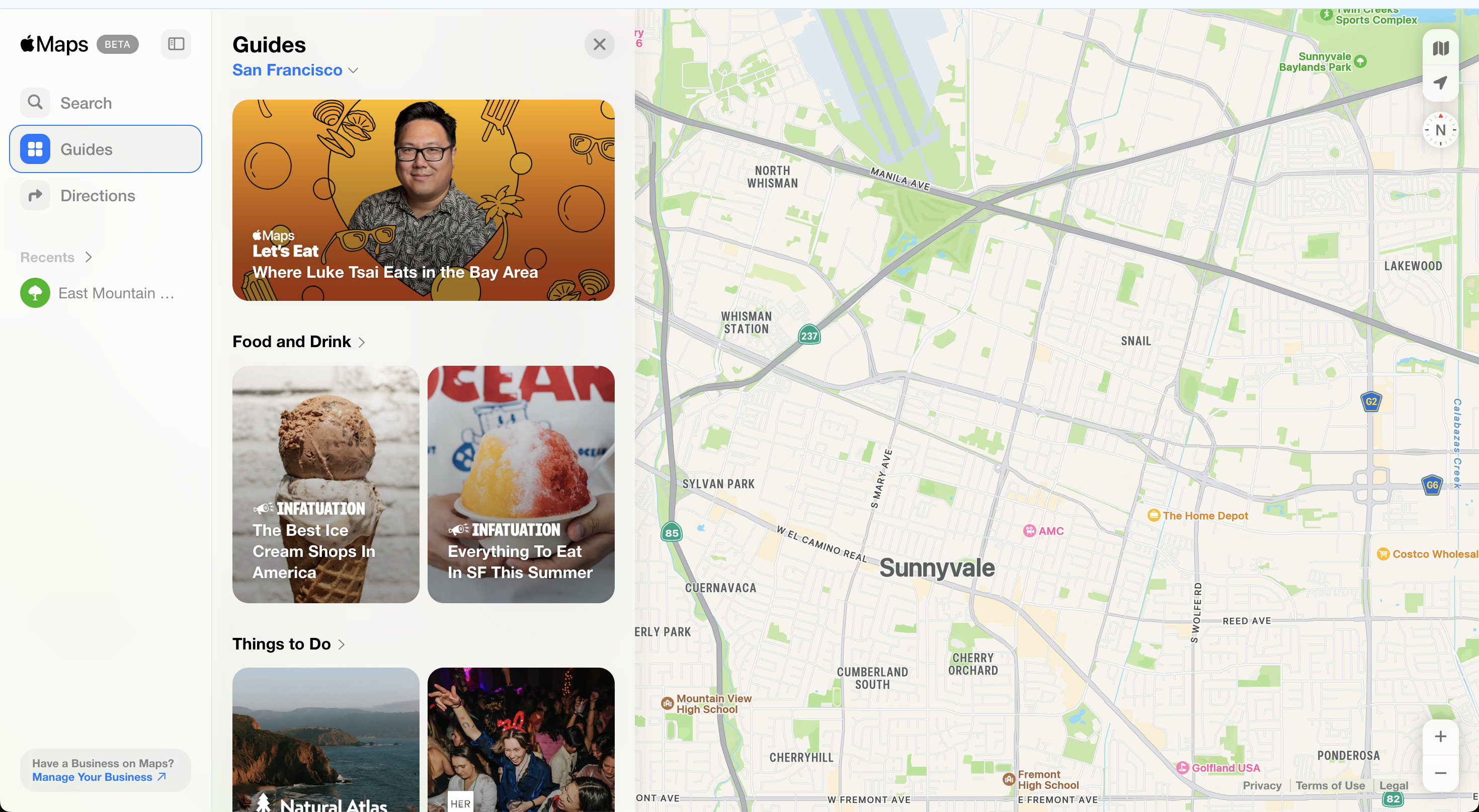 תכונת Apple Maps Guides