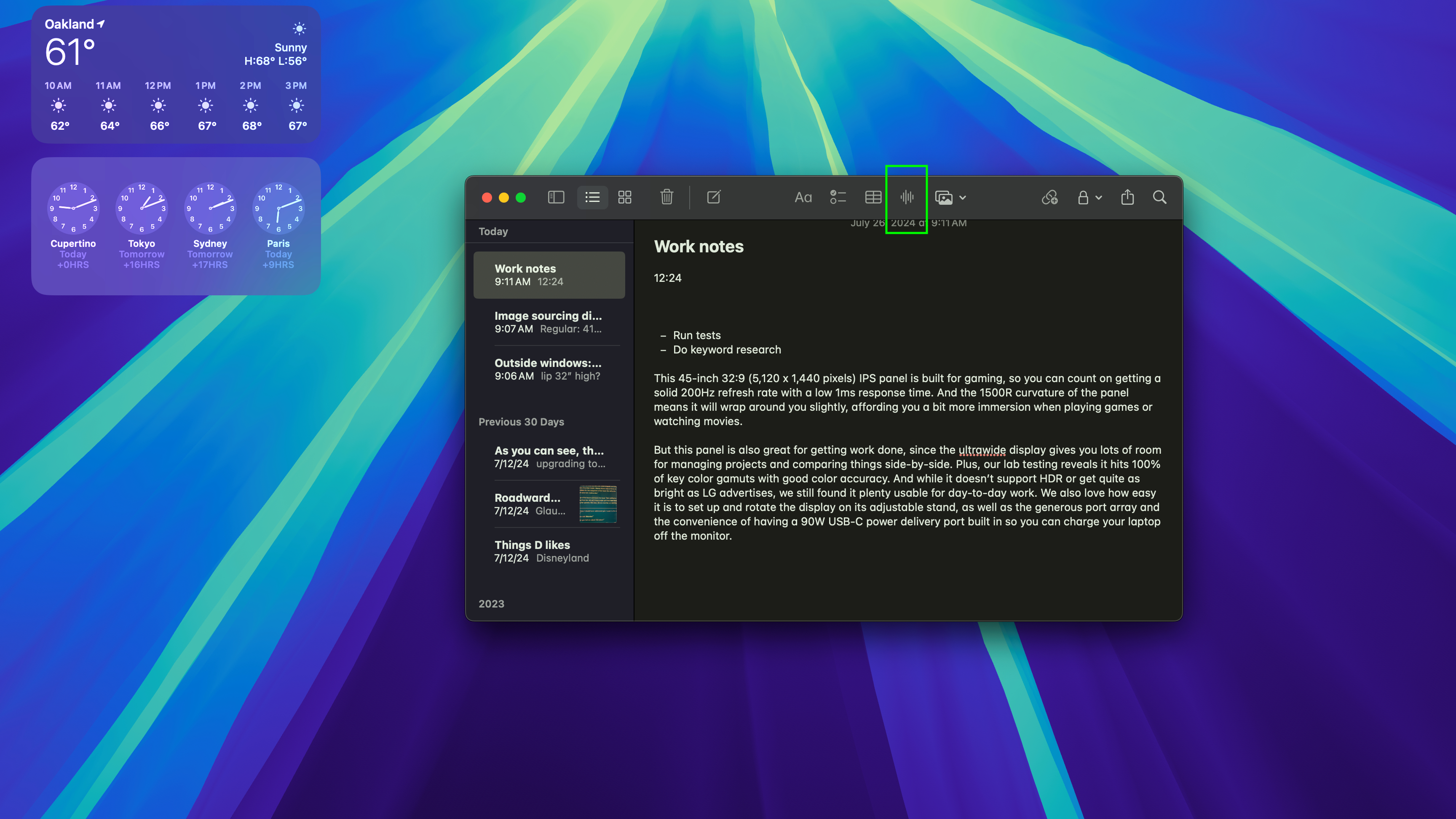 כיצד להקליט אודיו ב-macOS Sequoia Notes שלב 2