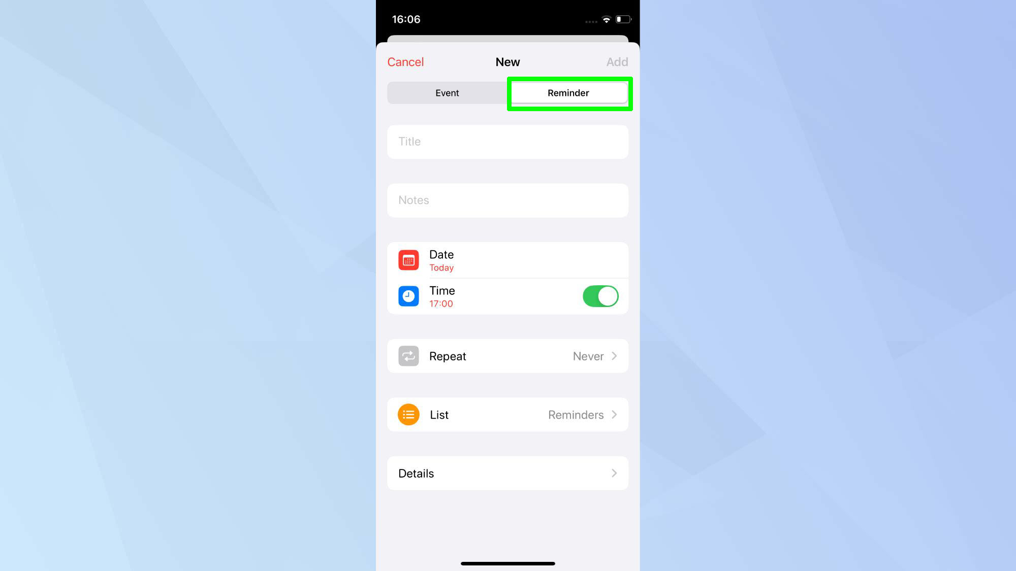 תזכורת לאפליקציית לוח השנה