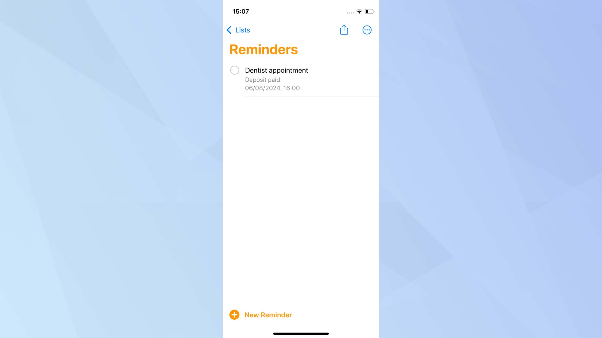 תזכורות iOS 18