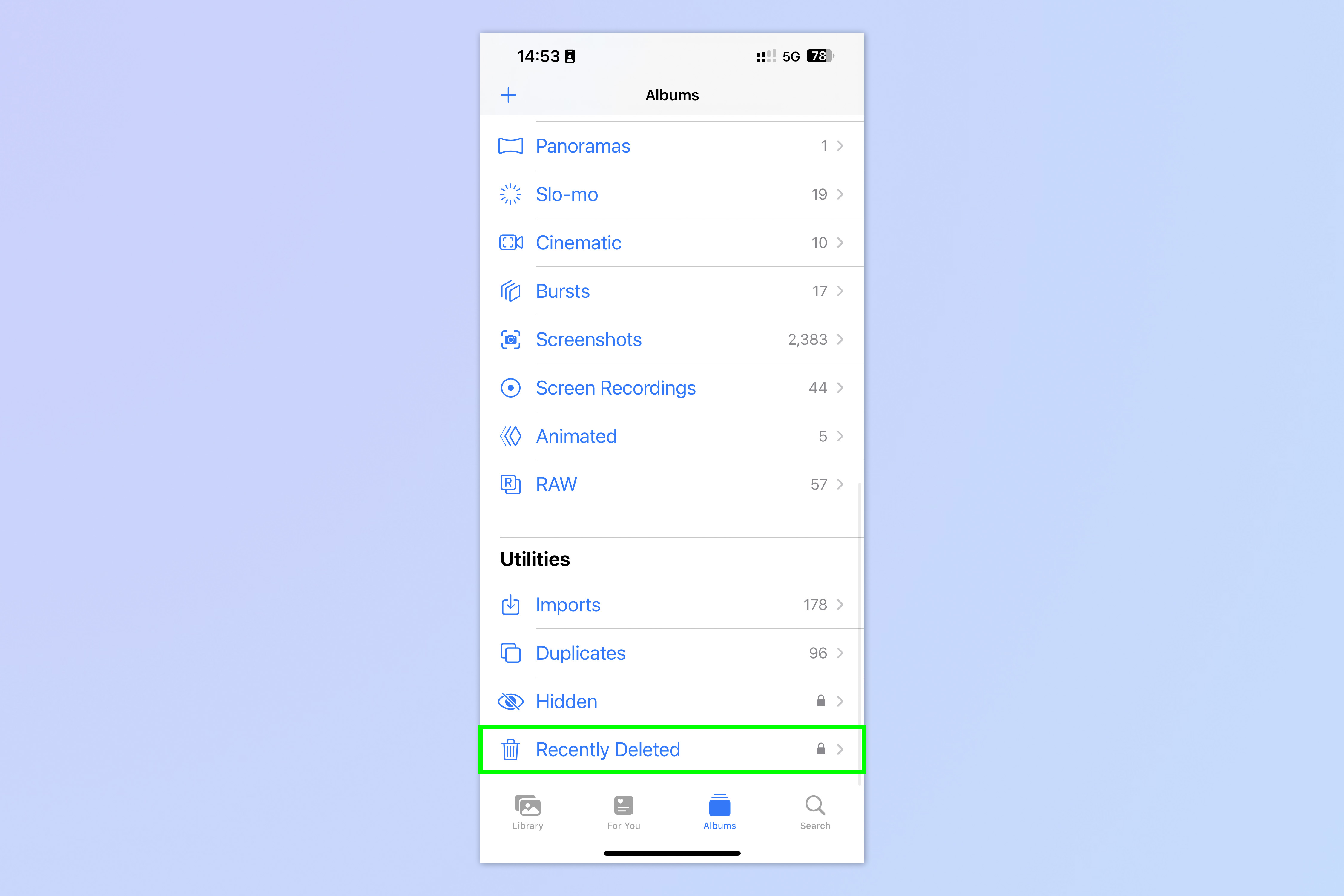 צילום מסך המראה כיצד לפנות שטח אחסון ב-iCloud