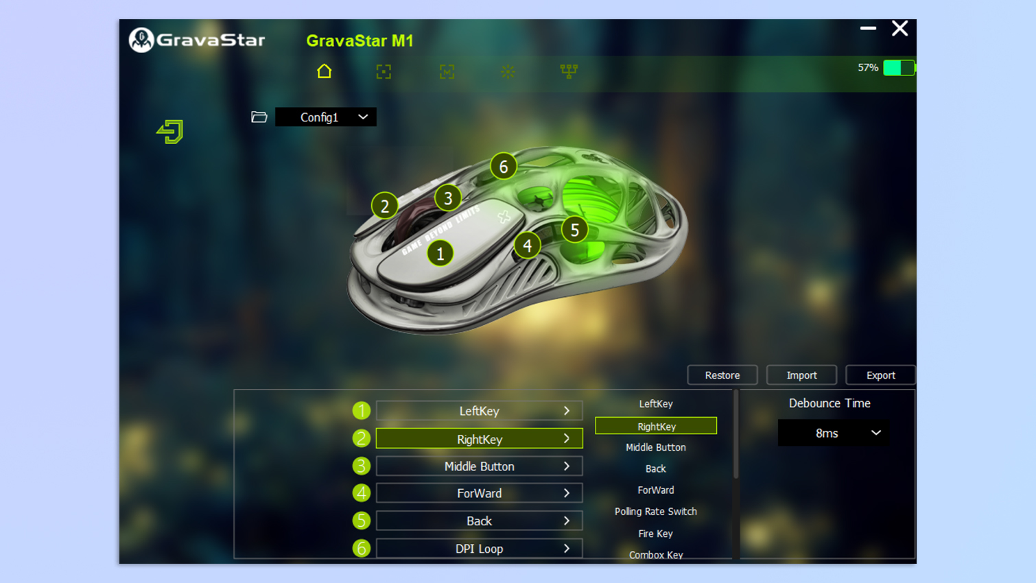 צילום מסך של תוכנת GravaStar פתוח במחשב נייד Windows 11