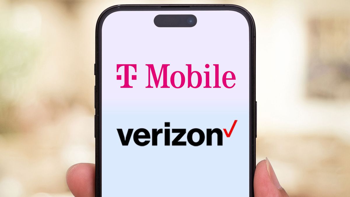T-Mobile and Verizon logo on iPhone