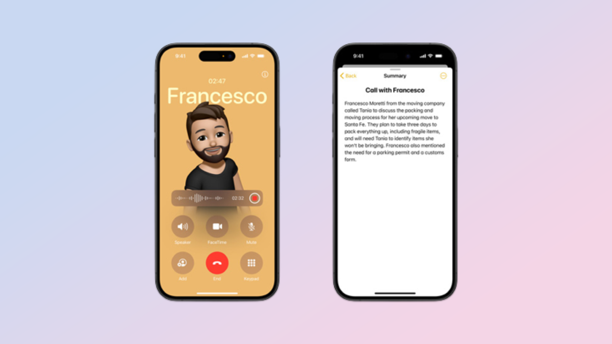 Call transcription in Siri