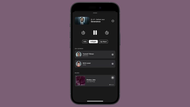 צילום מסך של InSight עבור Apple TV בגרסת הבטא של iOS 18